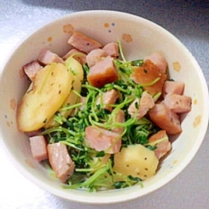 ハーブを使った豆苗とじゃがいも ハムの炒め物 レシピ 作り方 By りかりん 楽天レシピ ハーブを使った豆苗とじゃがいも ハムの炒め物 レシピ 作り方 By りかりん 楽天レシピ